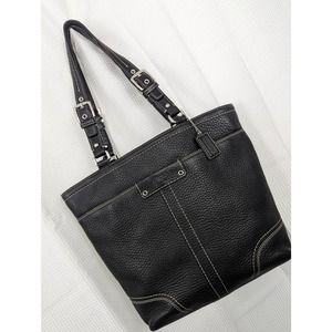 Elegant Black Leather Tote Bag